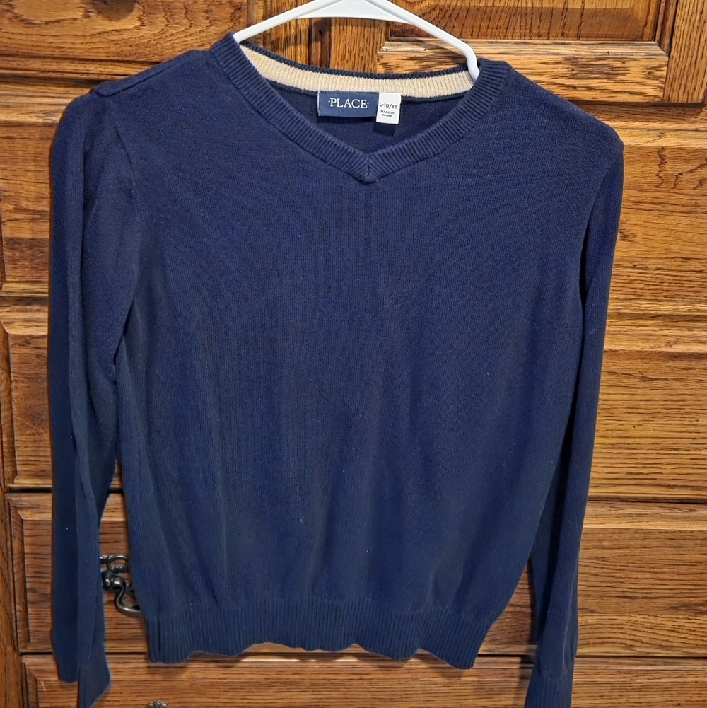 The Childrens Place-Navy V-Neck Sweater